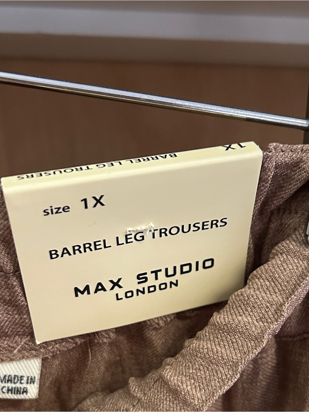 NWT! Max Studio Brown Barrel Leg Culotte Trousers Ankle Length size 1X MSRP $138 - Picture 4 of 5
